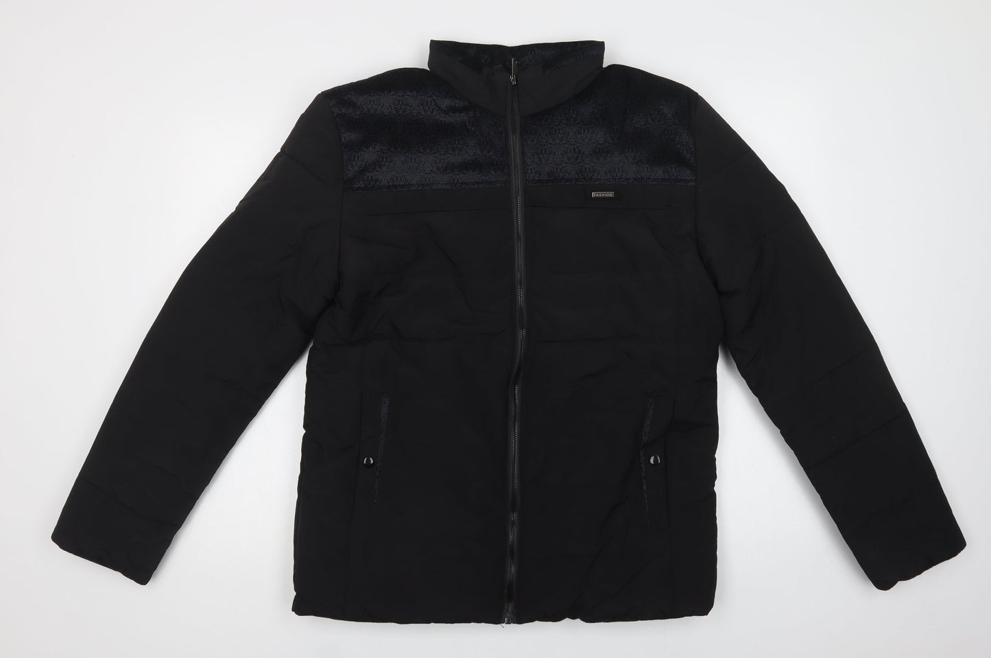 Preworn Womens Black   Puffer Jacket Jacket Size L  Zip - Fluffy Lining