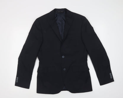 Preloved Marks and Spencer Mens Blue   Jacket Blazer Size S  Button - Front