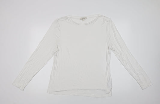 Oasis Womens White  Viscose Camisole Blouse Size XL Boat Neck