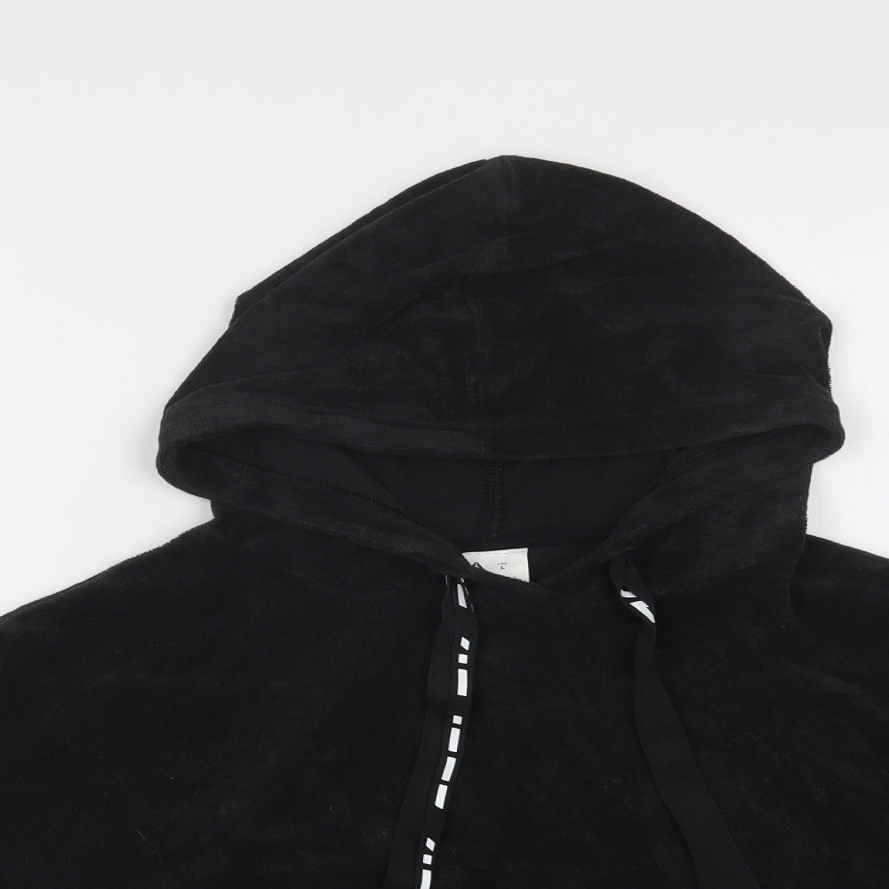 Reebok Womens Black  Cotton Pullover Hoodie Size L