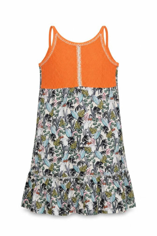 Next Womens Multicoloured Floral Cotton Tank Dress  Size 8  Scoop Neck