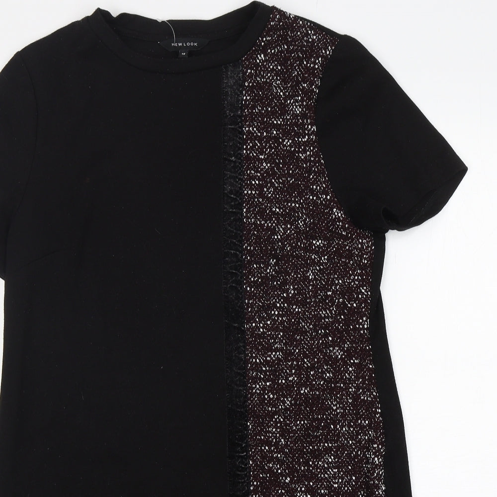 New Look Womens Black  Polyester Jumper Dress  Size 12  Round Neck