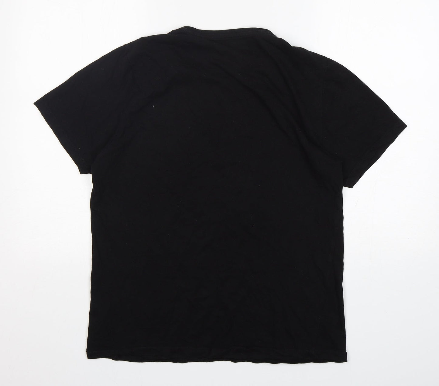 Easy Mens Black  Cotton  T-Shirt Size M Round Neck