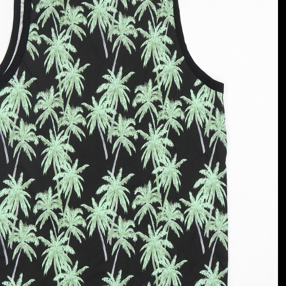 PEP&CO Mens Multicoloured Floral Cotton Basic Tank Size M Round Neck
