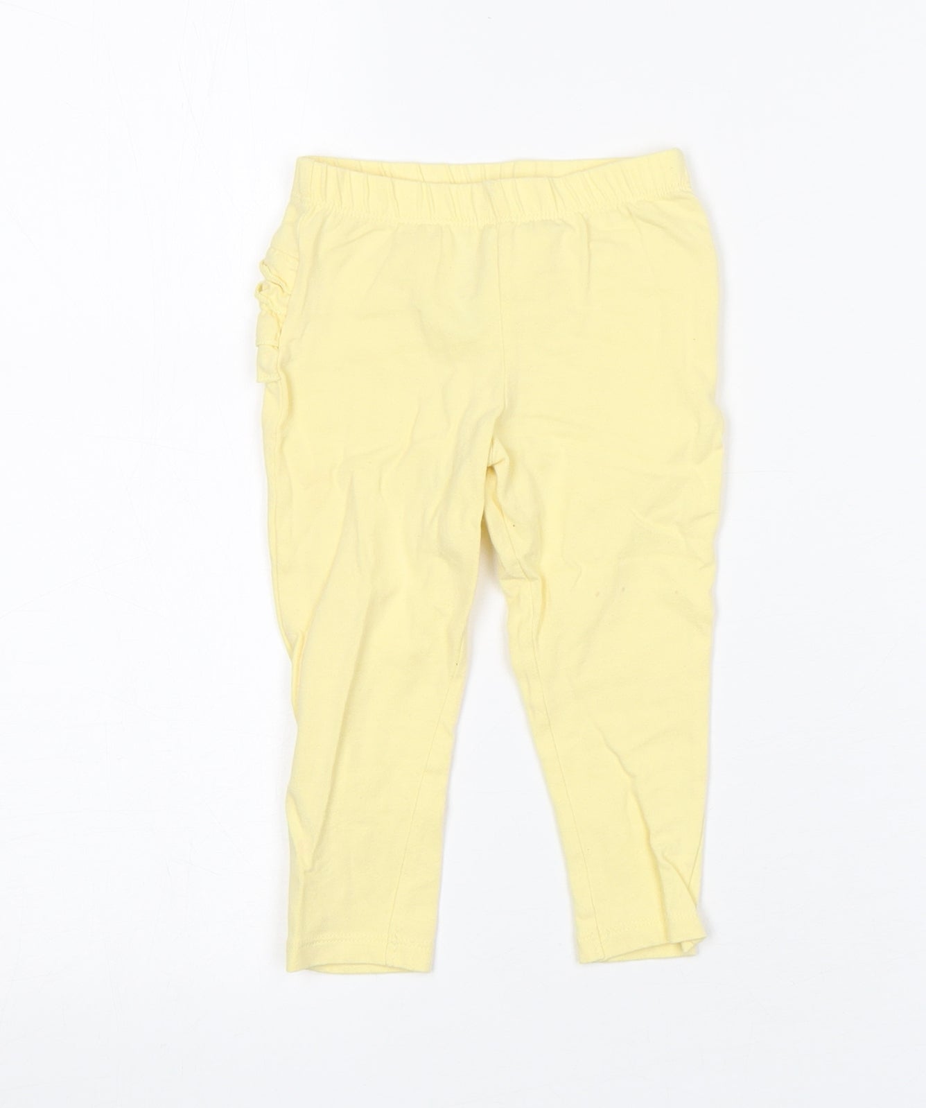 Primark Girls Yellow  Cotton Sweatpants Trousers Size 12-18 Months   - Leggings