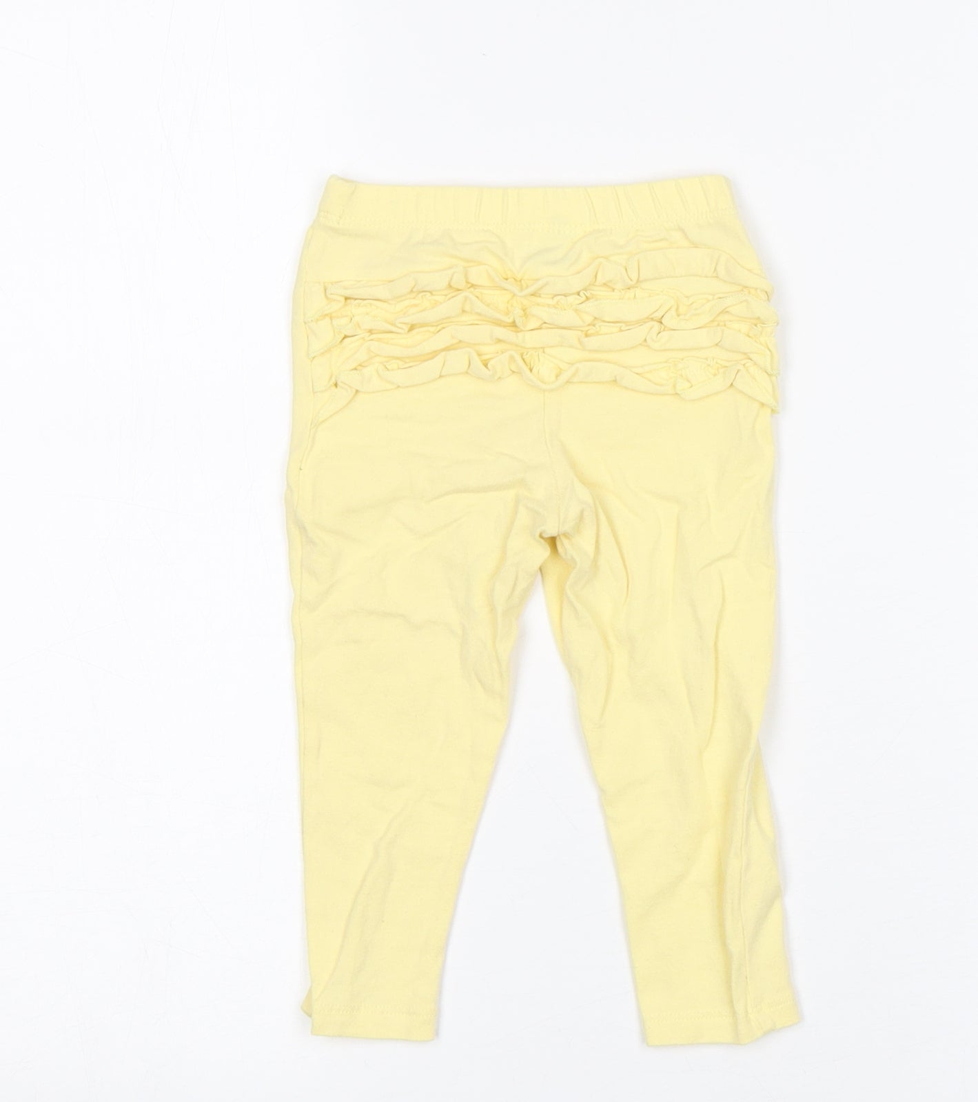Primark Girls Yellow  Cotton Sweatpants Trousers Size 12-18 Months   - Leggings