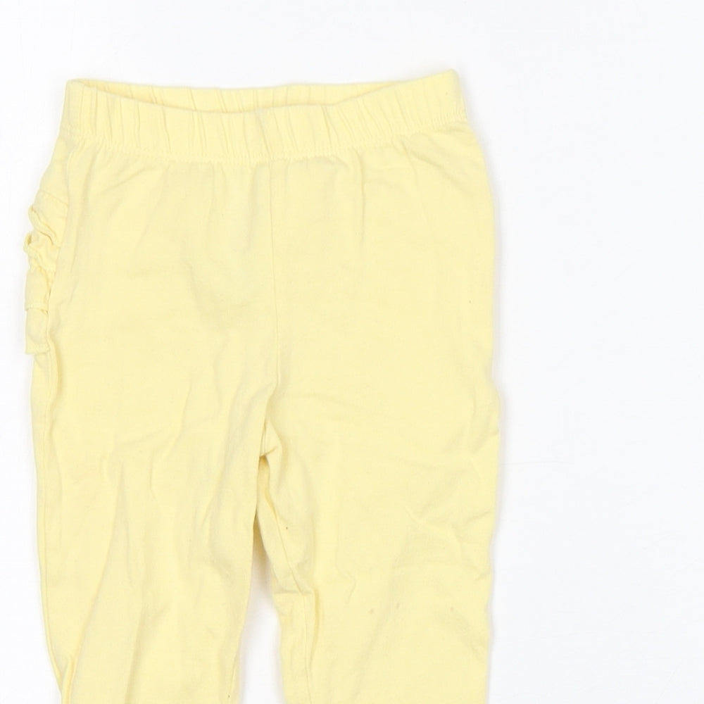Primark Girls Yellow  Cotton Sweatpants Trousers Size 12-18 Months   - Leggings