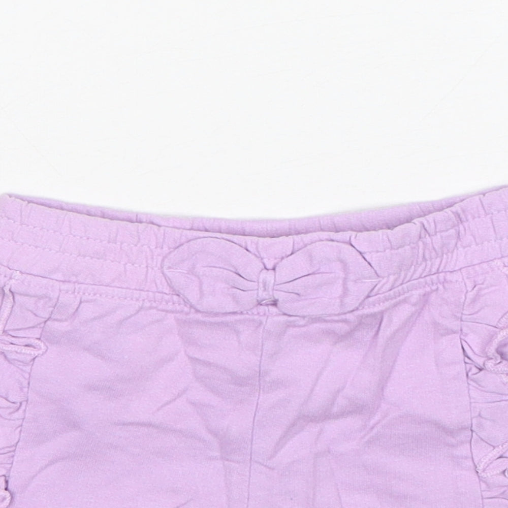 So Cute Girls Purple  Cotton Sweatpants Trousers Size 9-12 Months   - Shorts