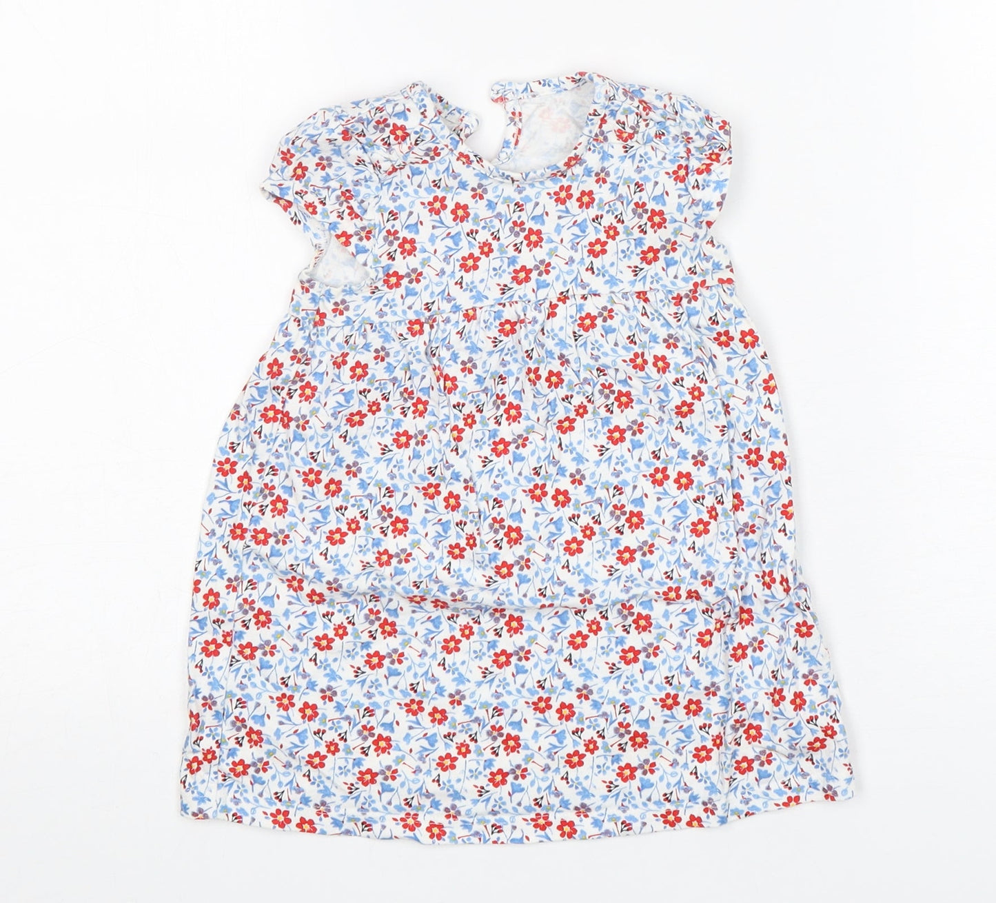 George Girls Multicoloured Floral Cotton A-Line  Size 9-12 Months  Round Neck