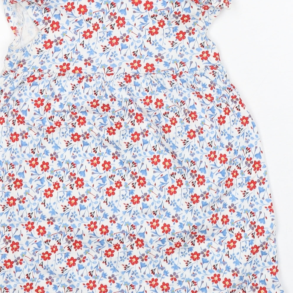 George Girls Multicoloured Floral Cotton A-Line  Size 9-12 Months  Round Neck