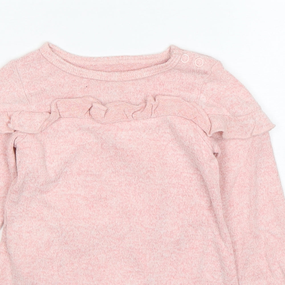 Primark Girls Pink  Viscose Jumper Dress  Size 12-18 Months  Round Neck