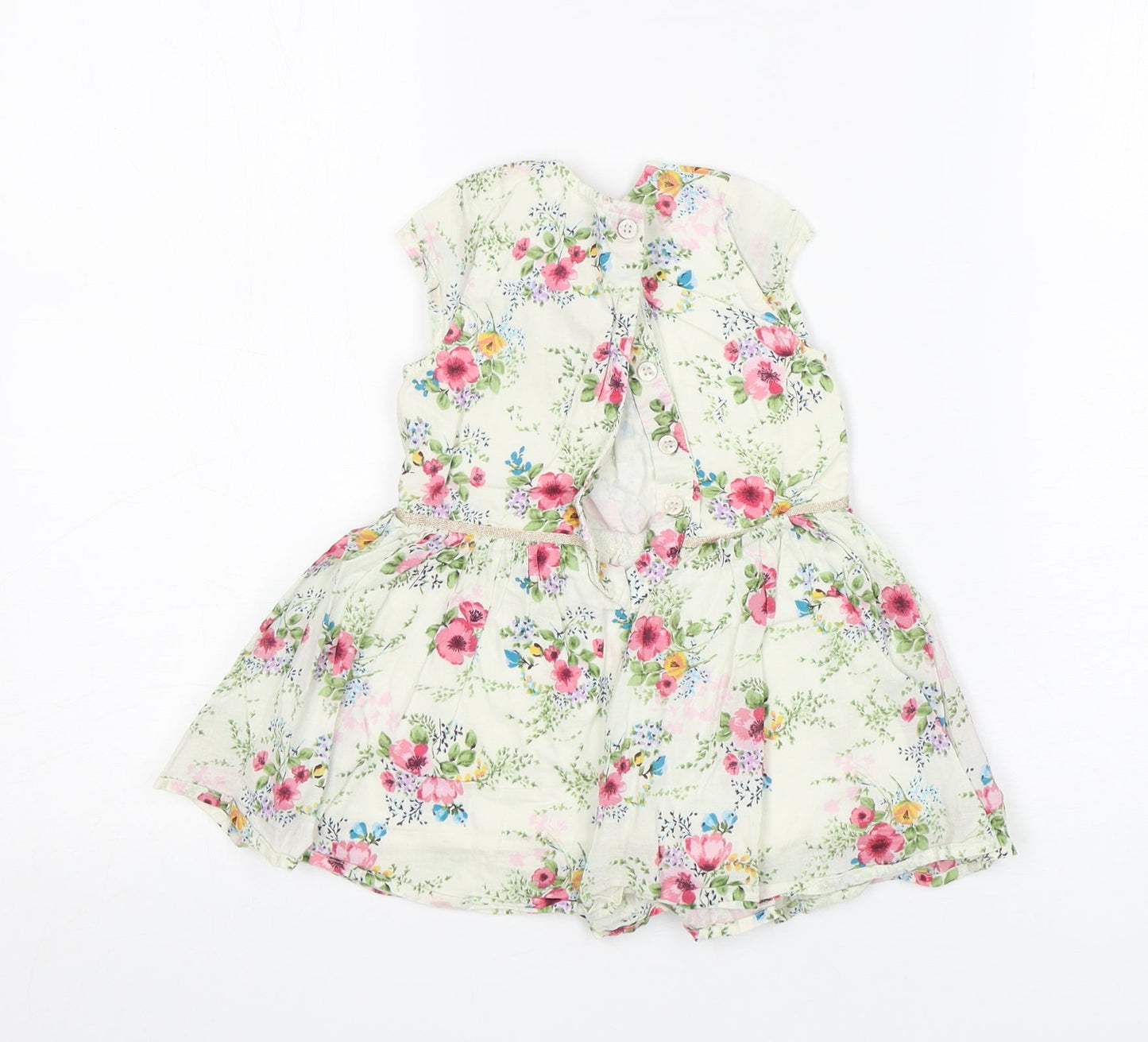 NEXT Girls Multicoloured Floral Cotton A-Line  Size 12-18 Months  Round Neck