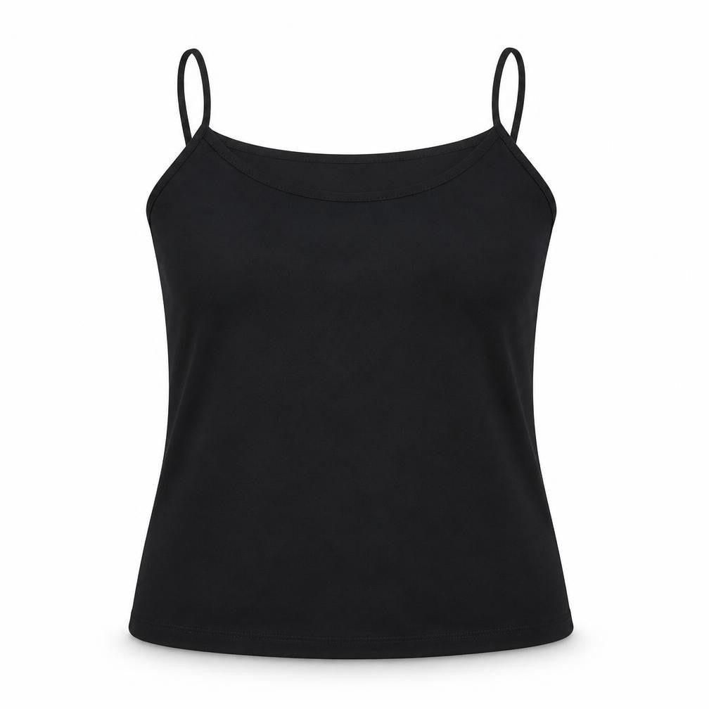 Tilber Womens Black  Polyester Camisole Tank Size 14 Round Neck
