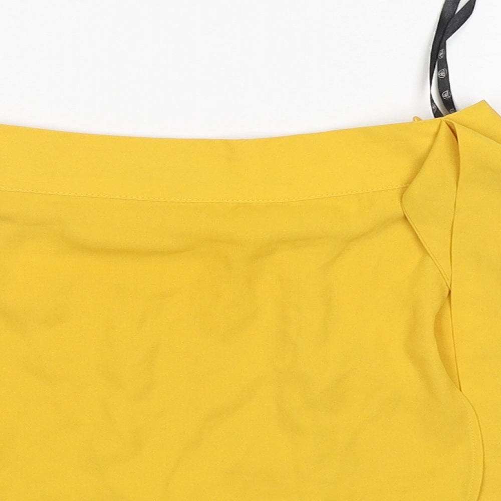 Missguided  Womens Yellow  Polyester Mini Skort Size 4