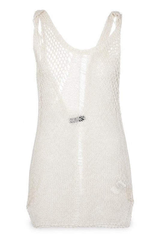 PRETTYLITTLETHING Womens White Round Neck  Viscose Vest Jumper Size 6
