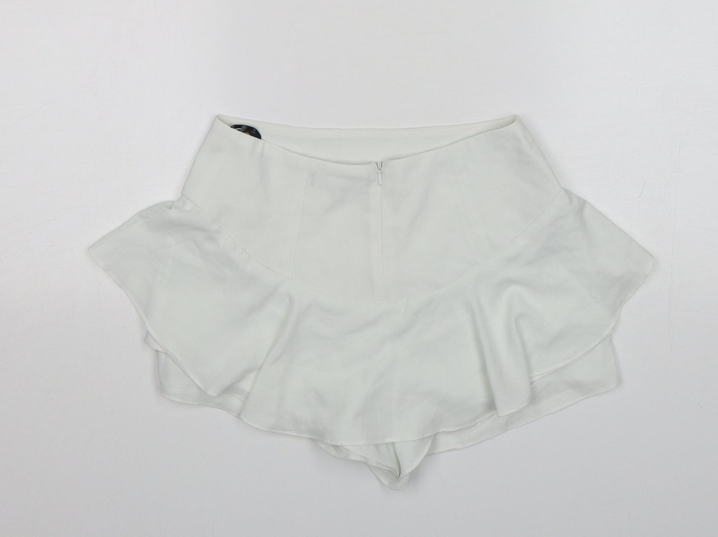 Missguided Womens White  Polyester Mini Skort Size 4  Regular