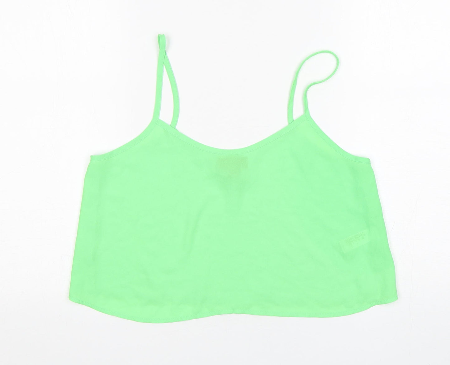 Topshop Womens Green  Polyester Camisole Tank Size 10 Round Neck