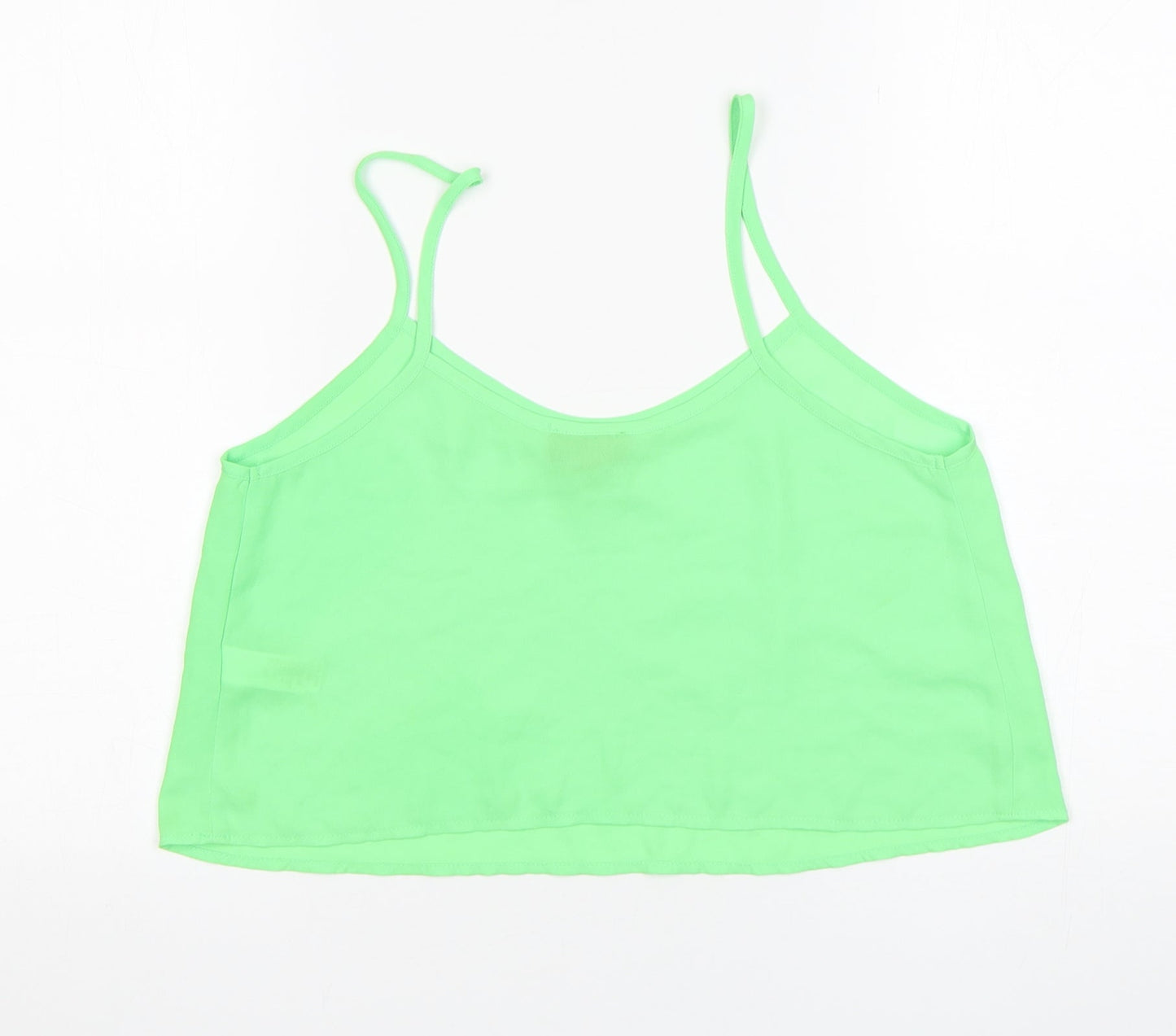 Topshop Womens Green  Polyester Camisole Tank Size 10 Round Neck
