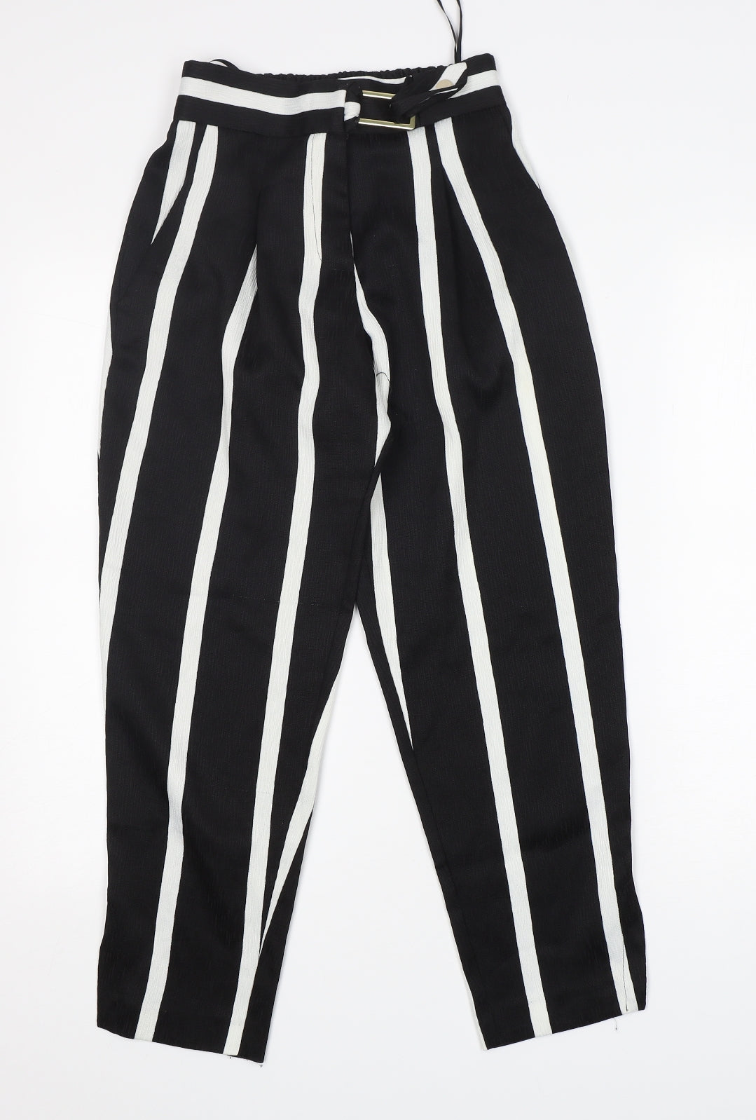 River Island  Womens Multicoloured Striped Polyester Bloomer Trousers Size 4 L26 in Regular