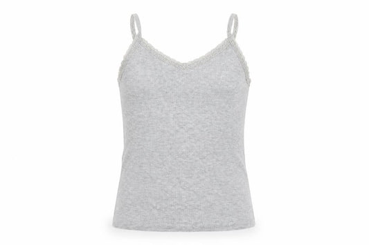 H&M Girls Grey  Cotton Camisole Tank Size 9-10 Years V-Neck