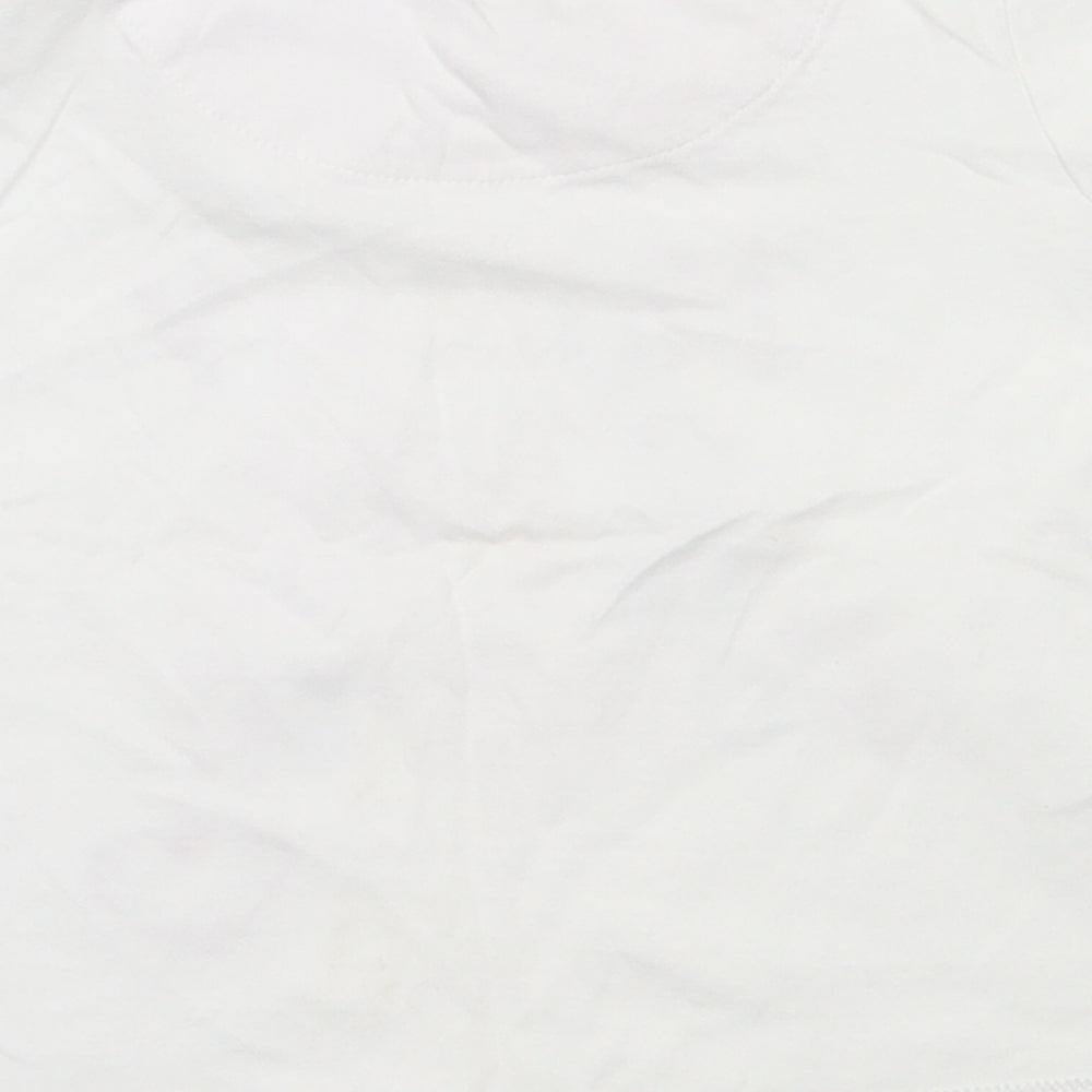 Matalan Girls White  Cotton Basic T-Shirt Size 12-18 Months Round Neck  - mum