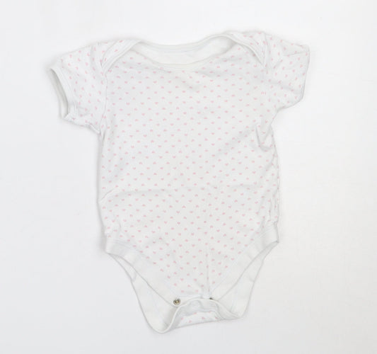 George Girls White  Cotton Babygrow One-Piece Size 12-18 Months