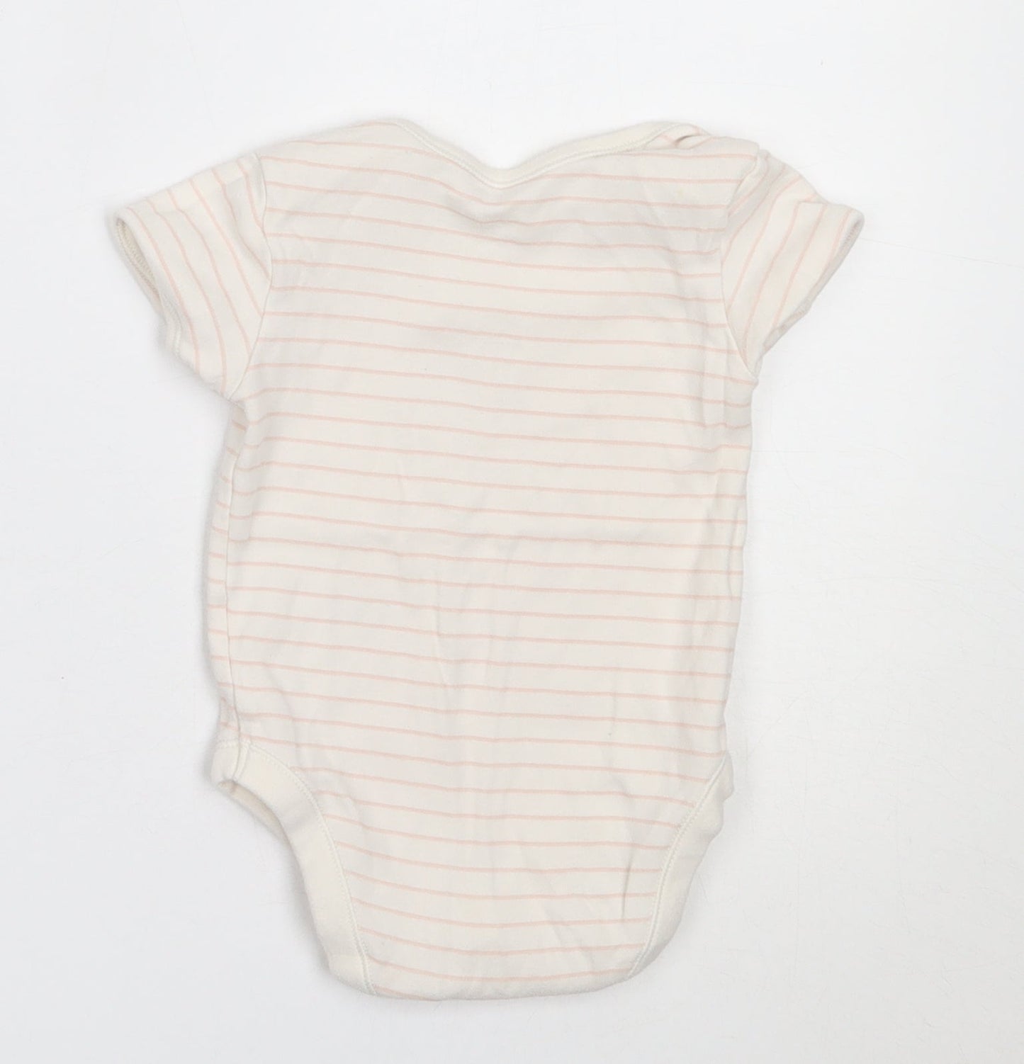 George Girls Ivory Striped Cotton Babygrow One-Piece Size 12-18 Months   - lion king