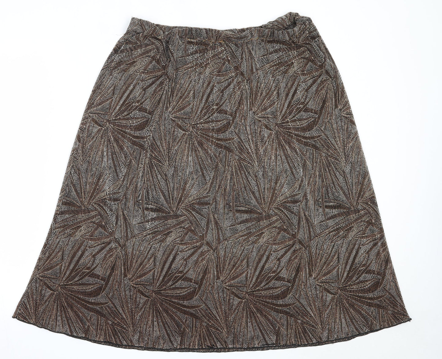 Dunnes Stores Womens Brown  Polyester Flare Skirt Size 16
