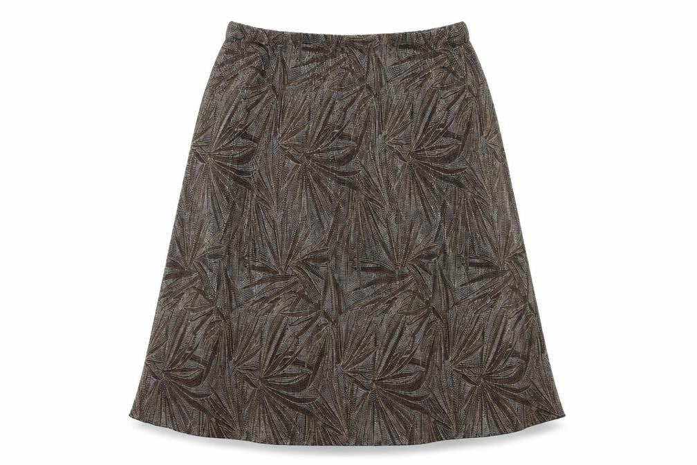 Dunnes Stores Womens Brown  Polyester Flare Skirt Size 16
