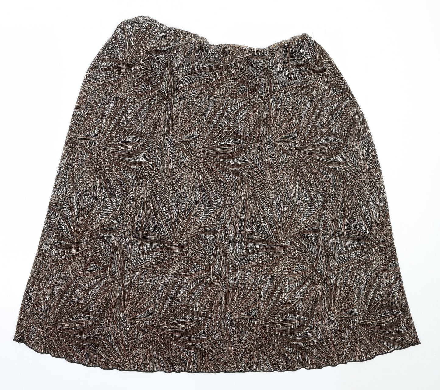 Dunnes Stores Womens Brown  Polyester Flare Skirt Size 16