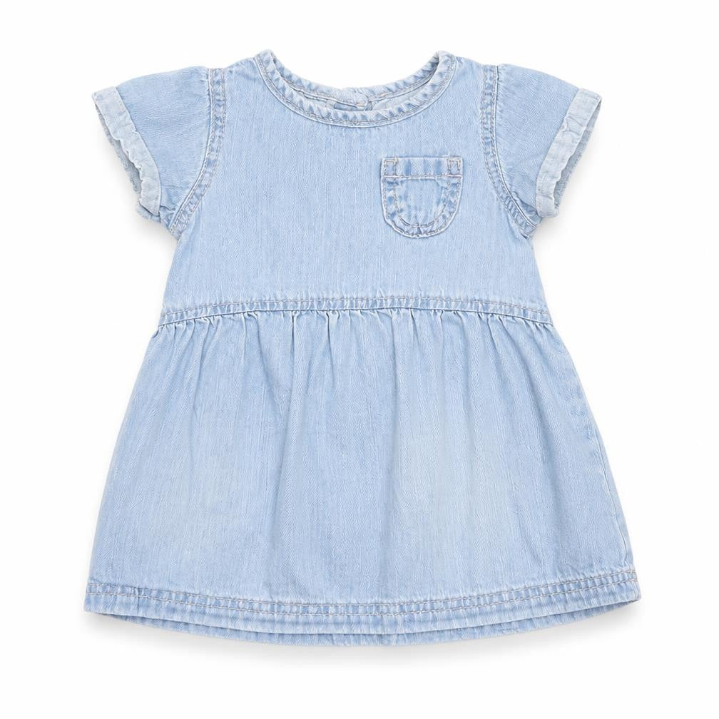 NEXT Girls Blue  Cotton Fit & Flare  Size 9-12 Months  Round Neck