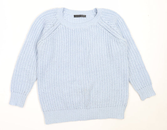 Atmosphere Womens Blue Round Neck  Acrylic Pullover Jumper Size 8