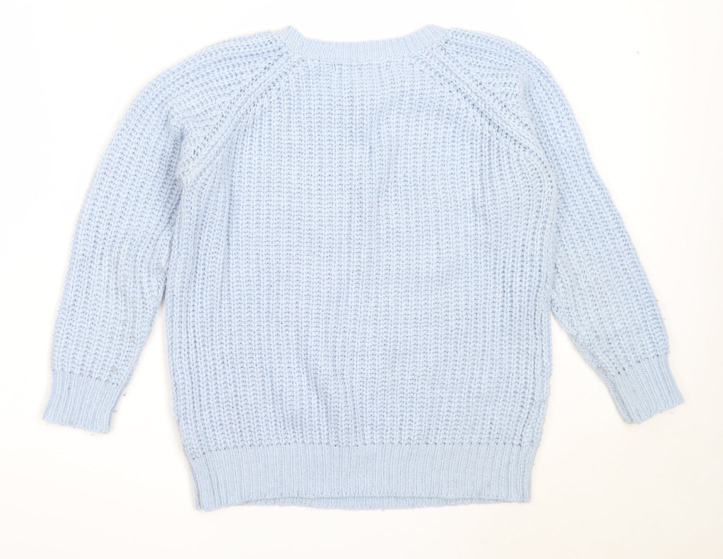 Atmosphere Womens Blue Round Neck  Acrylic Pullover Jumper Size 8
