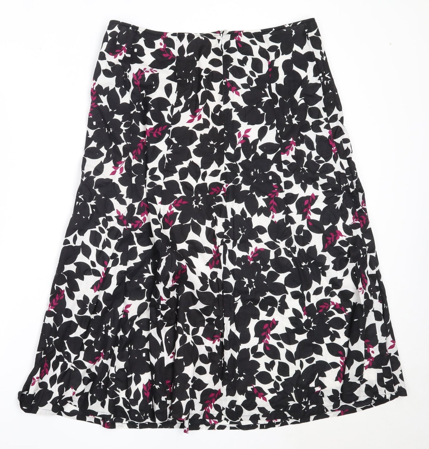 Debenhams Womens Black  Cotton Flare Skirt Size 14