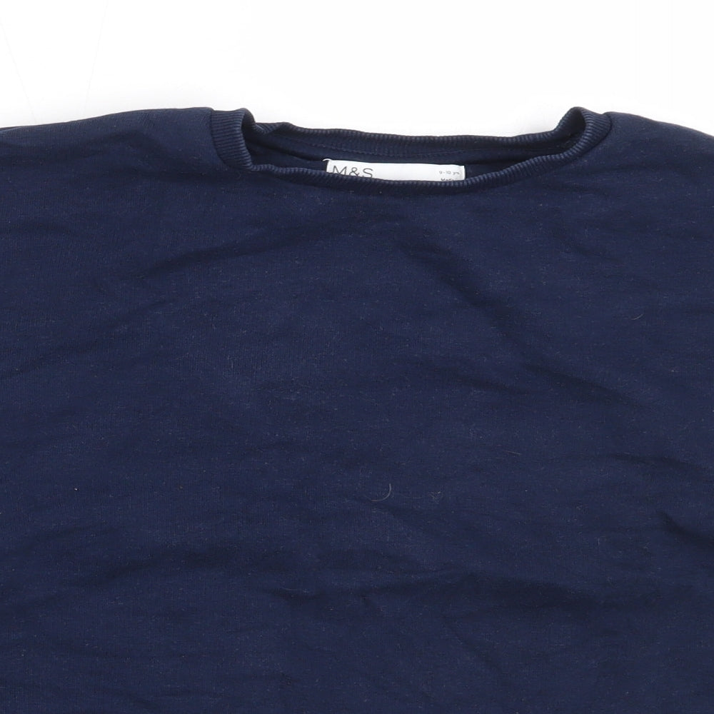 Marks and Spencer Boys Blue  Cotton Pullover Sweatshirt Size 9-10 Years