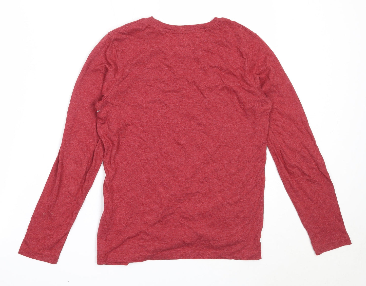 JACK & JONES Boys Red  Cotton Basic T-Shirt Size 12 Years Round Neck