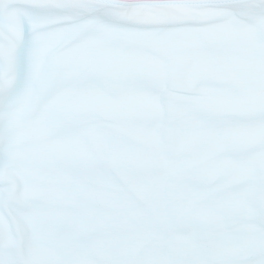 Dunnes Girls Blue  Cotton Basic T-Shirt Size 12-18 Months Round Neck  - bunny