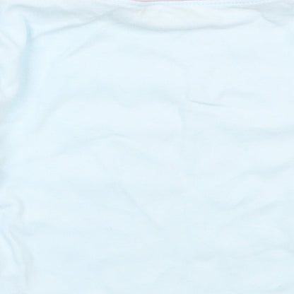 Dunnes Girls Blue  Cotton Basic T-Shirt Size 12-18 Months Round Neck  - bunny