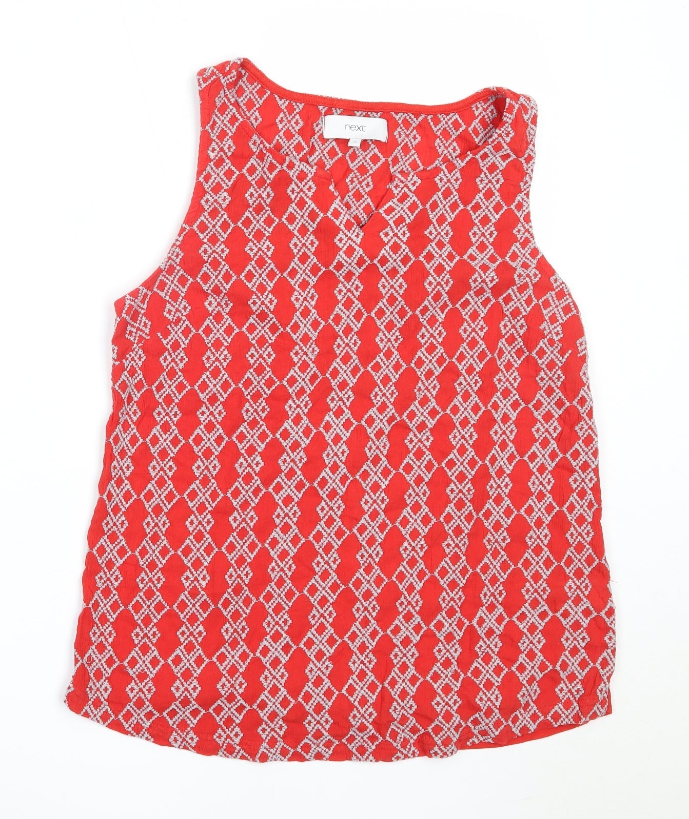 NEXT Womens Red  Cotton Basic Tank Size 10 V-Neck
