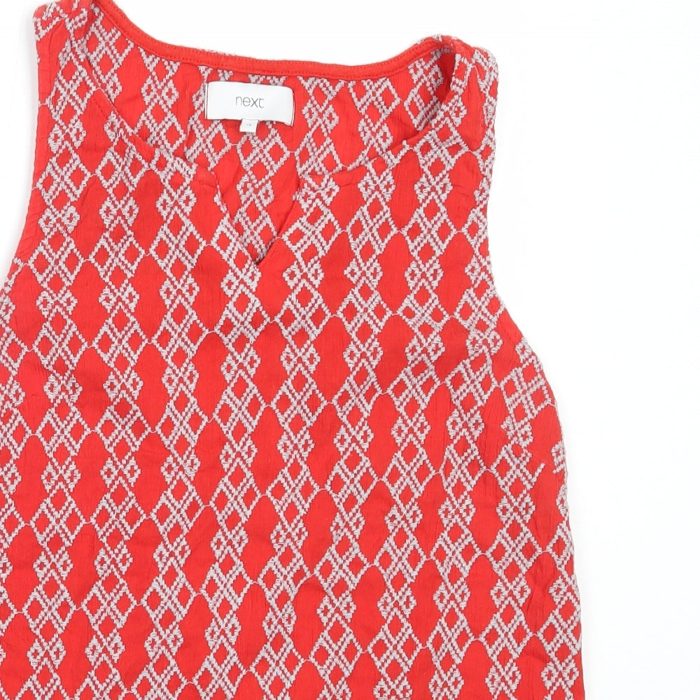 NEXT Womens Red  Cotton Basic Tank Size 10 V-Neck
