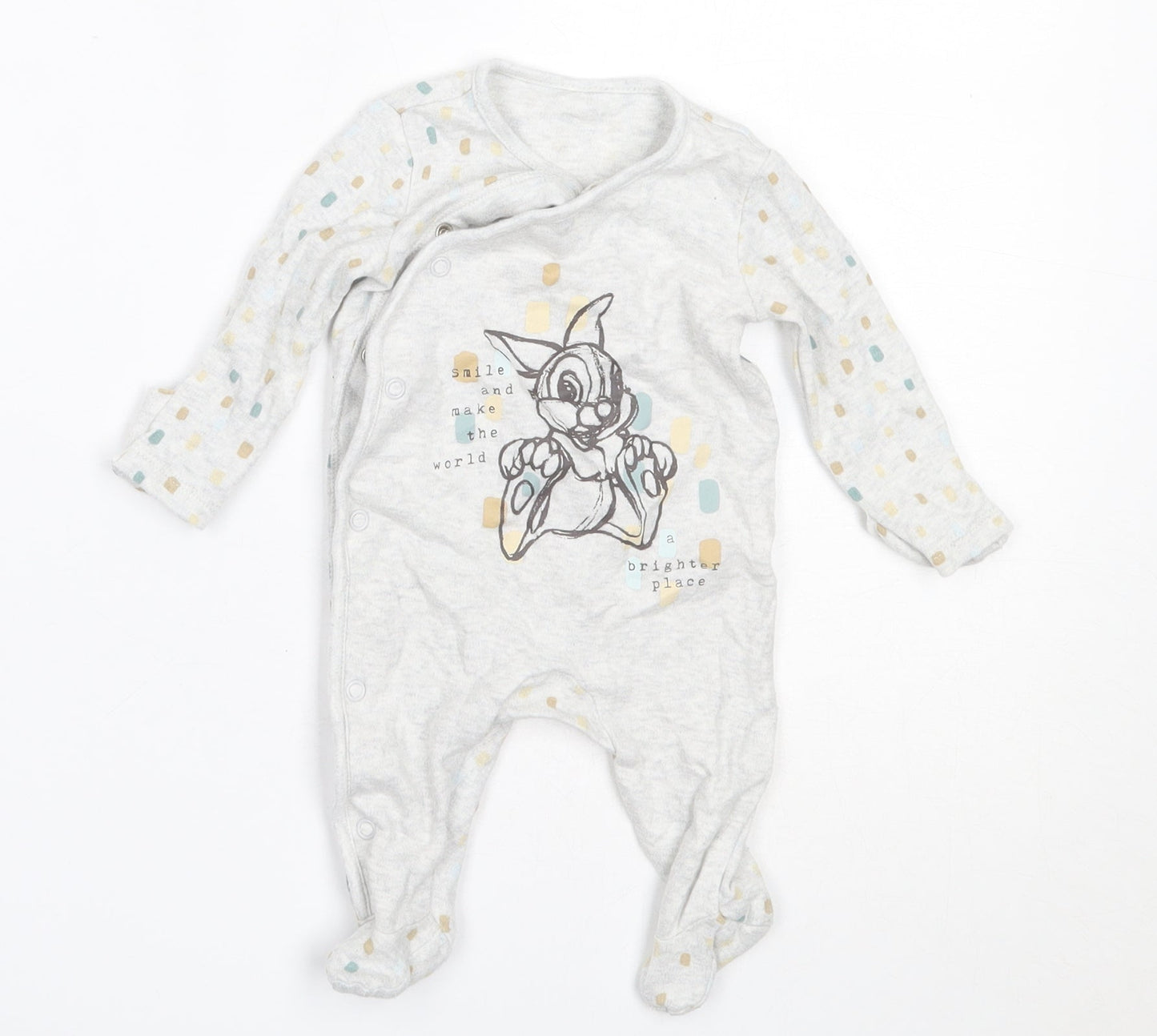 George Boys Grey  Cotton Babygrow One-Piece Size Newborn   - disney