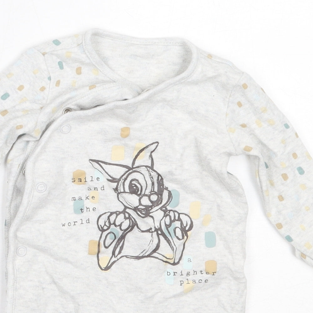 George Boys Grey  Cotton Babygrow One-Piece Size Newborn   - disney