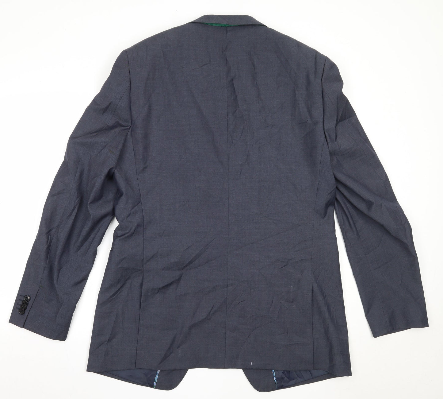 Van Kollem Mens Blue  Wool Jacket Blazer Size 44