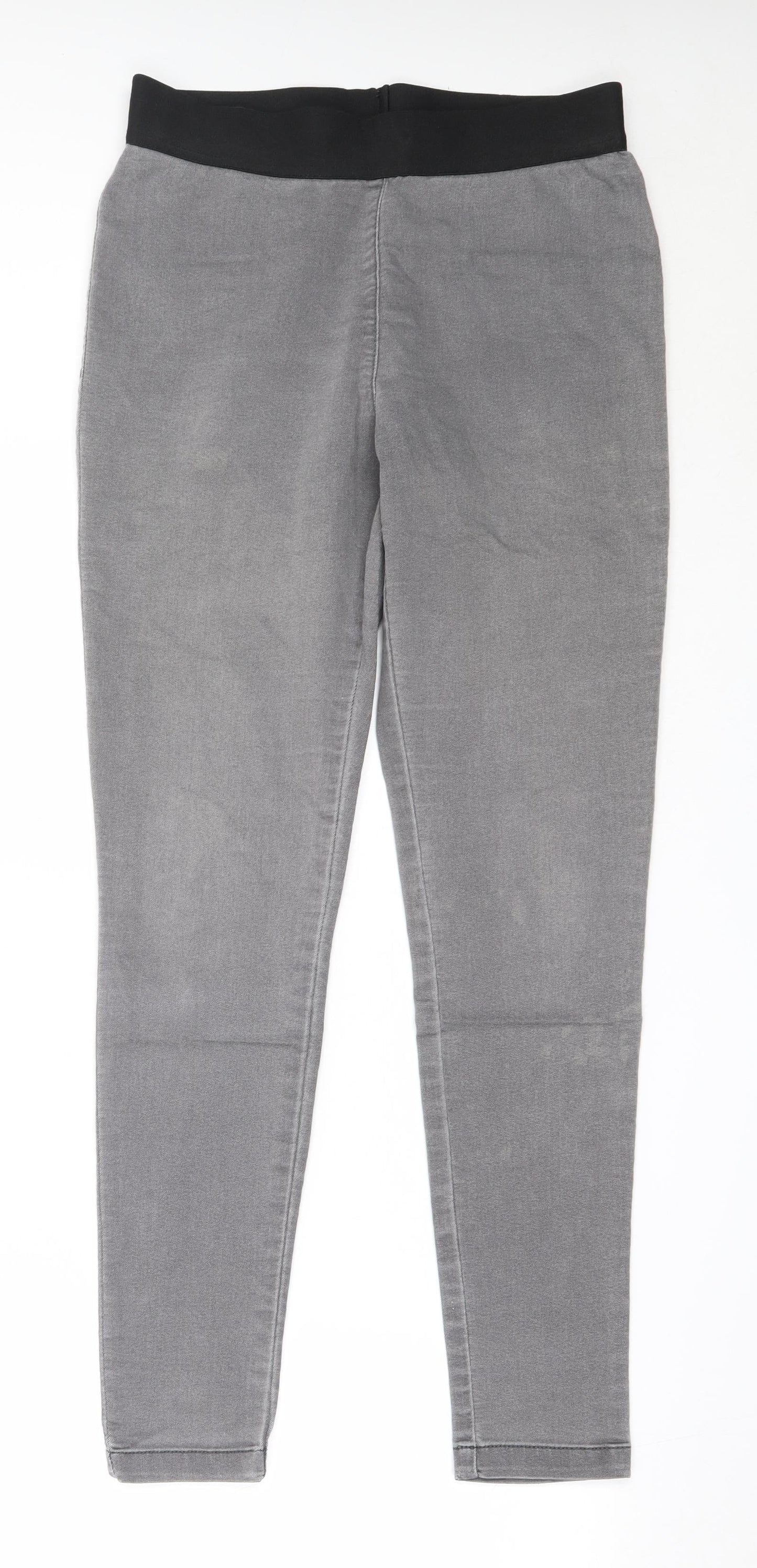 Marks and Spencer Womens Grey  Cotton Skinny Jeans Size 12 L29 in Regular