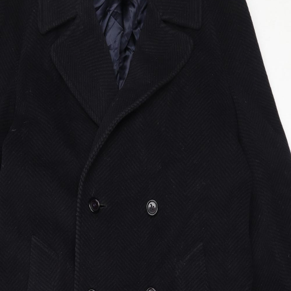 BHS Mens Blue   Overcoat Coat Size 38