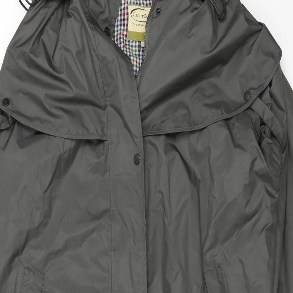 Country Estate Womens Green   Trench Coat Coat Size 18  Zip