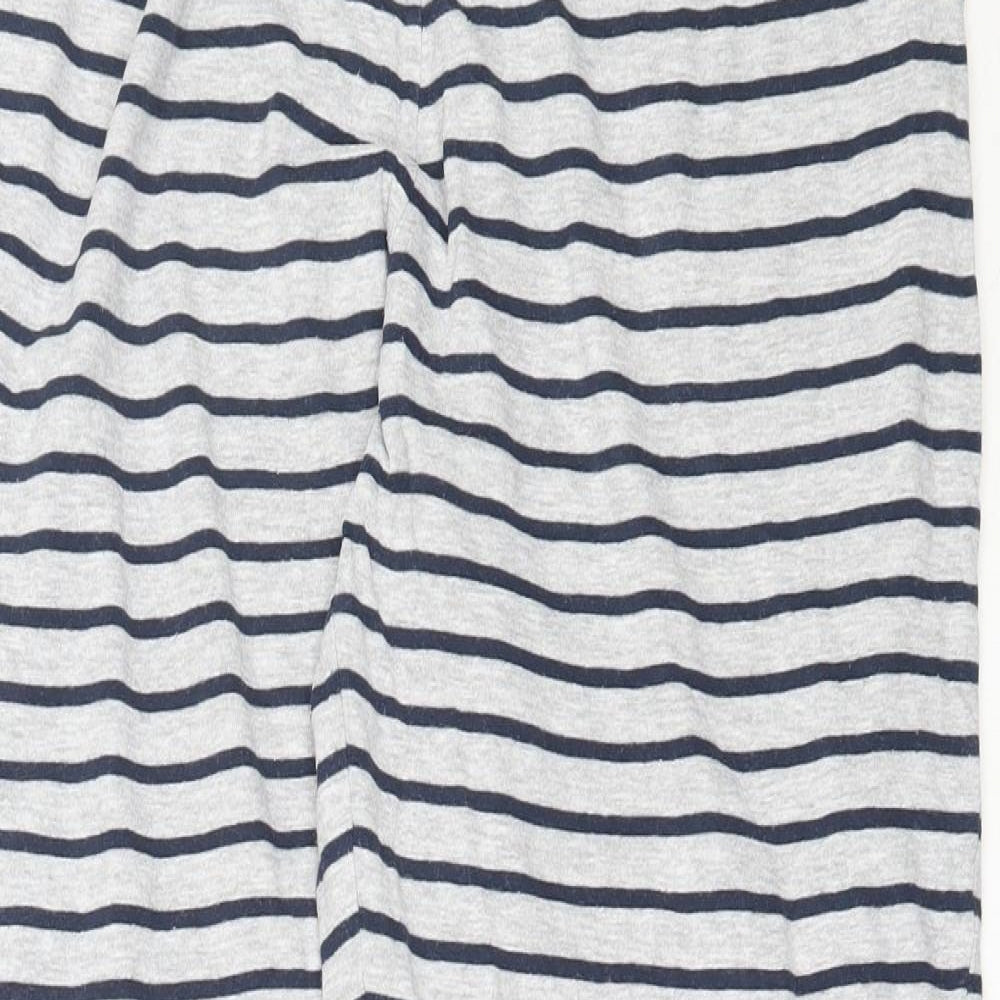 NEXT Womens Grey Striped Cotton Capri Pyjama Pants Size M
