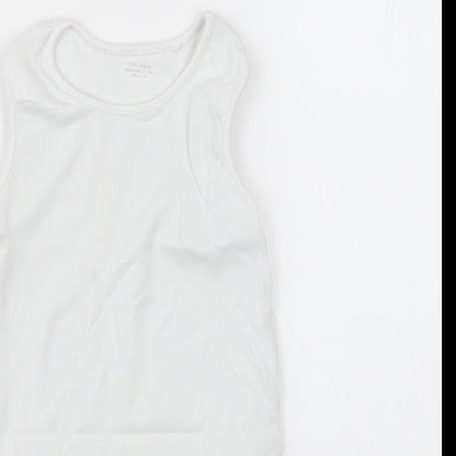 Next Girls White  Cotton Bodysuit One-Piece Size 2-3 Years  Button