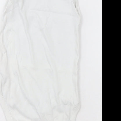 Next Girls White  Cotton Bodysuit One-Piece Size 2-3 Years  Button