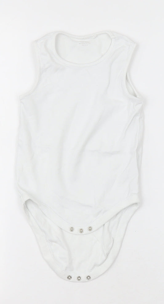 NEXT Girls White  Cotton Bodysuit One-Piece Size 2-3 Years  Button - Unisex